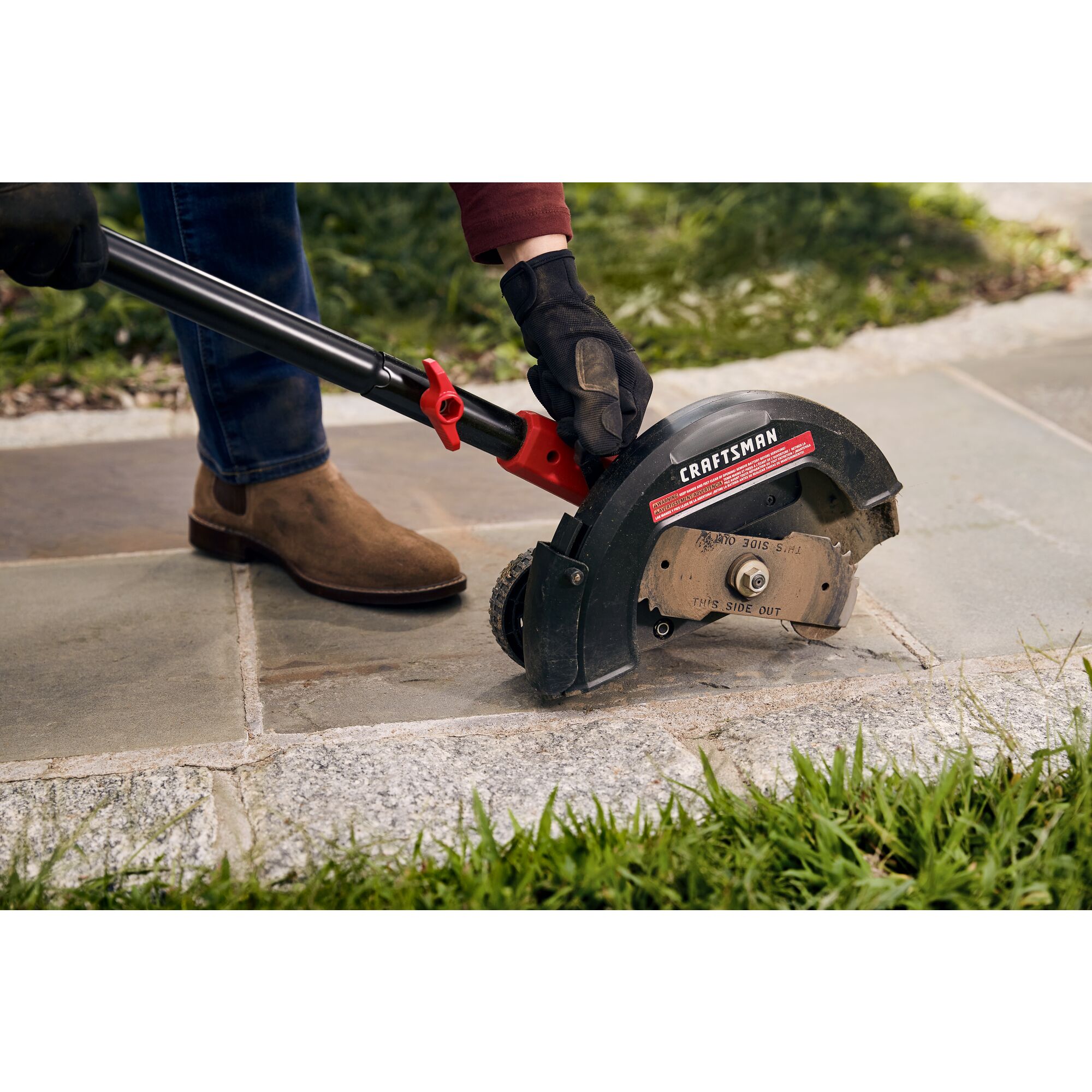 Battery operated deals edger with blade