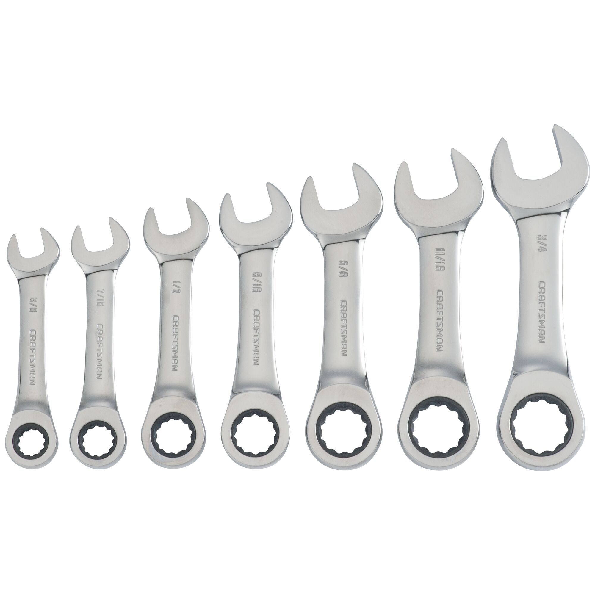 7 pc. SAE Stubby Ratcheting Wrench Set | CRAFTSMAN