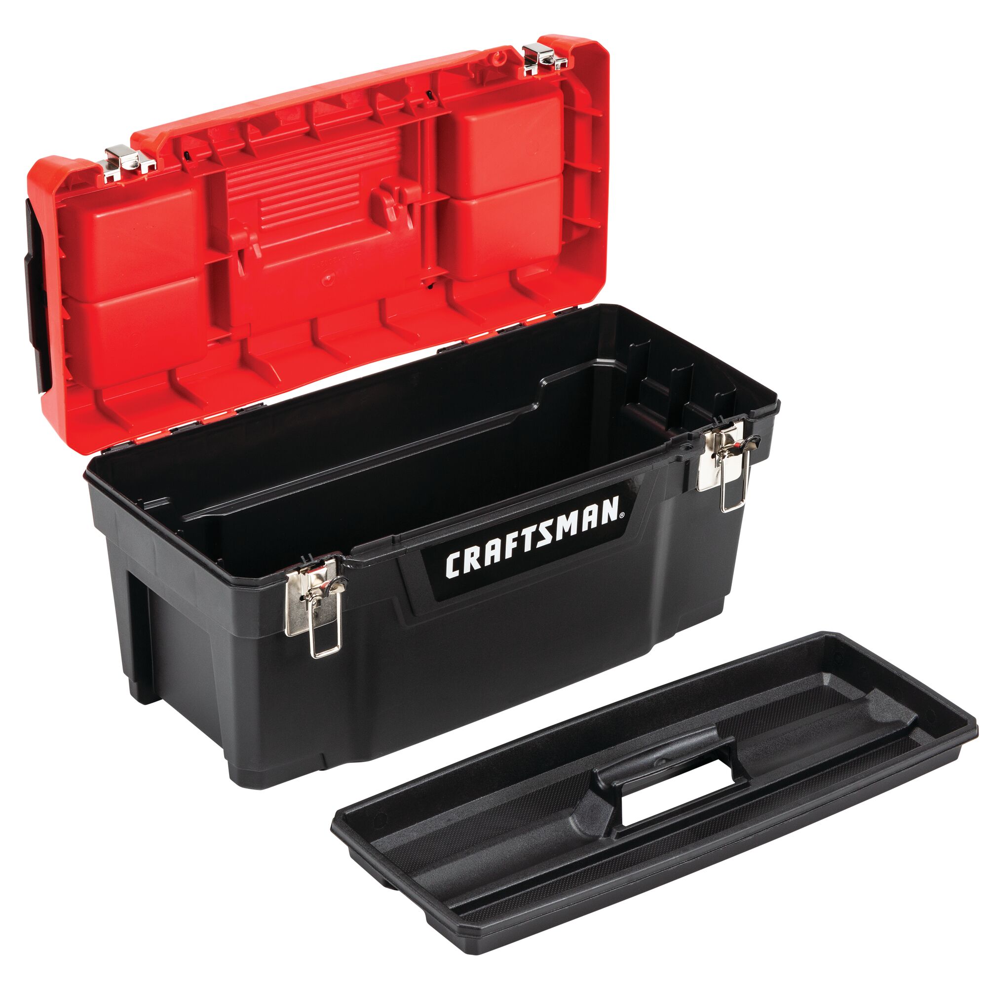 Craftsman tool box with outlet tray